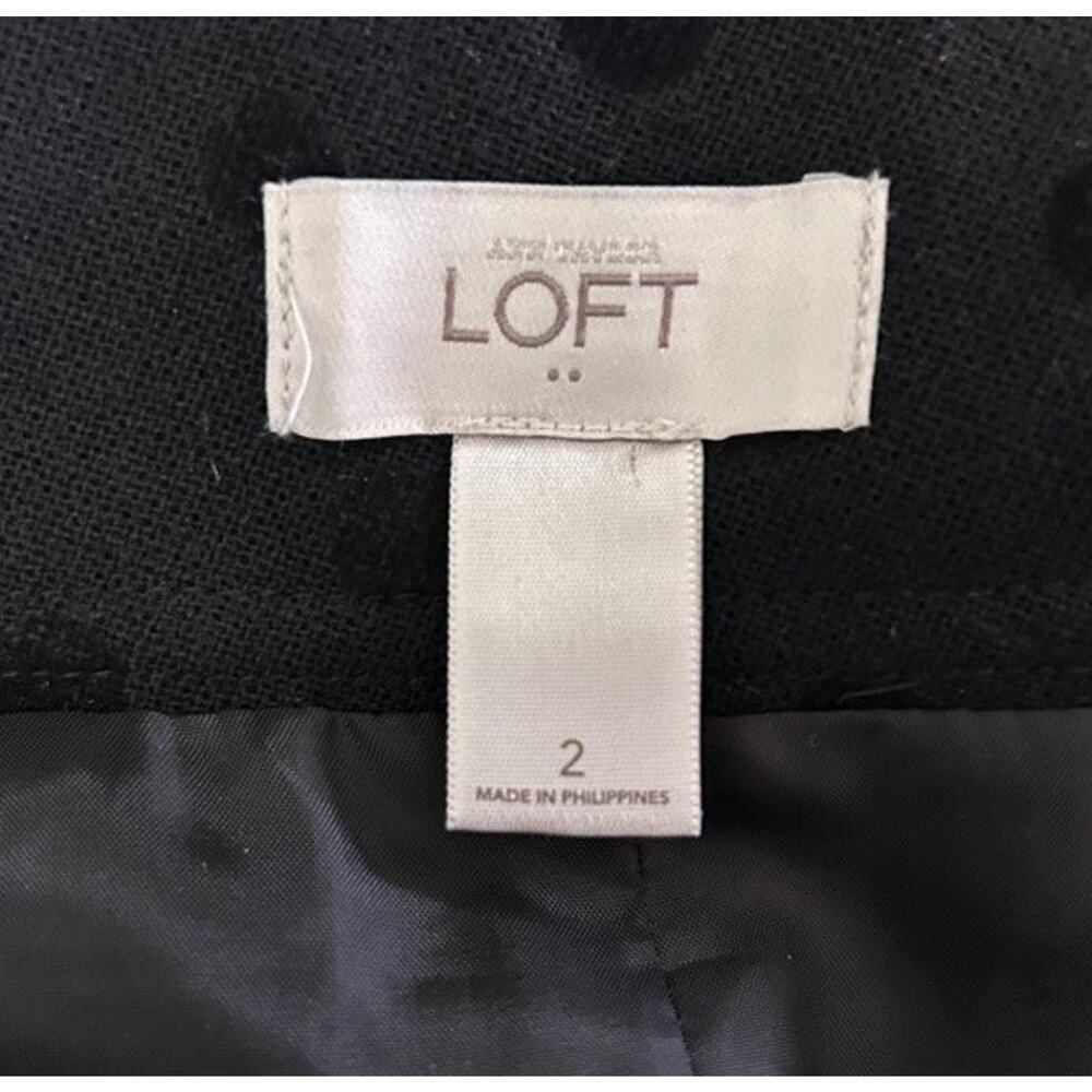 LOFT Women's Size 2 Black Polka Dot Bow Accent Straight Pencil Skirt - Picture 5 of 6
